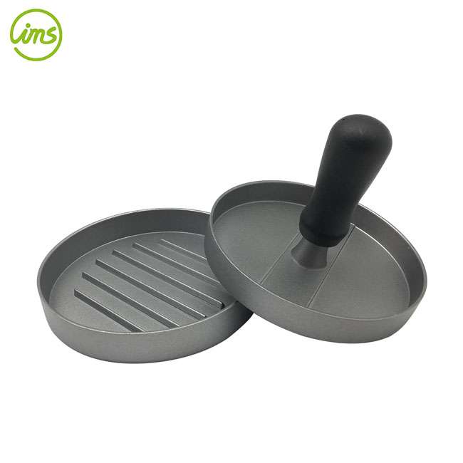 Aluminum Non-Stick Burger Press with Handle – Hamburger Patty Maker